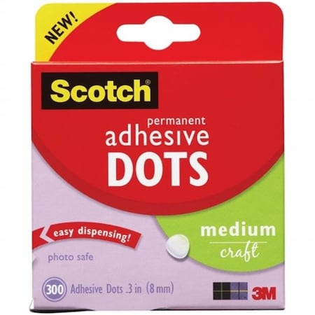 Classroom Creations Scotch Permanent Adhesive Dots-Medium Craft 300-Pkg CL858397